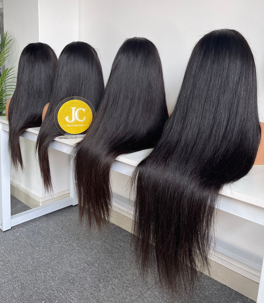 Burmese Virgin Hair 13x4 13x6 HD Full Frontal Wig - Straight #1B