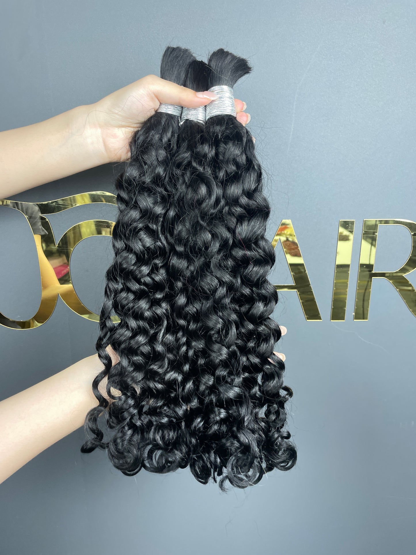 Bulk Hair Off the Track #1 jet black -  water wave