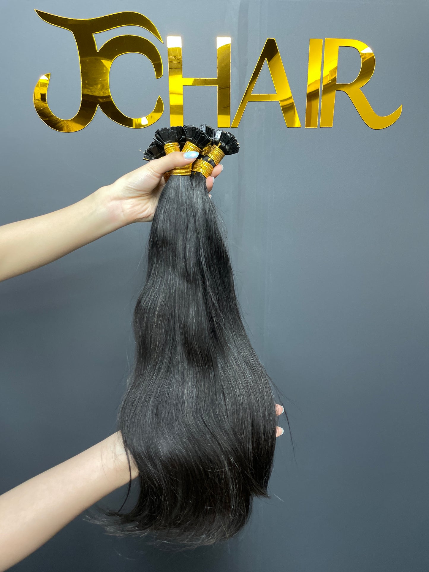 Indian Hair Flat-tip Extentions Straight #1B