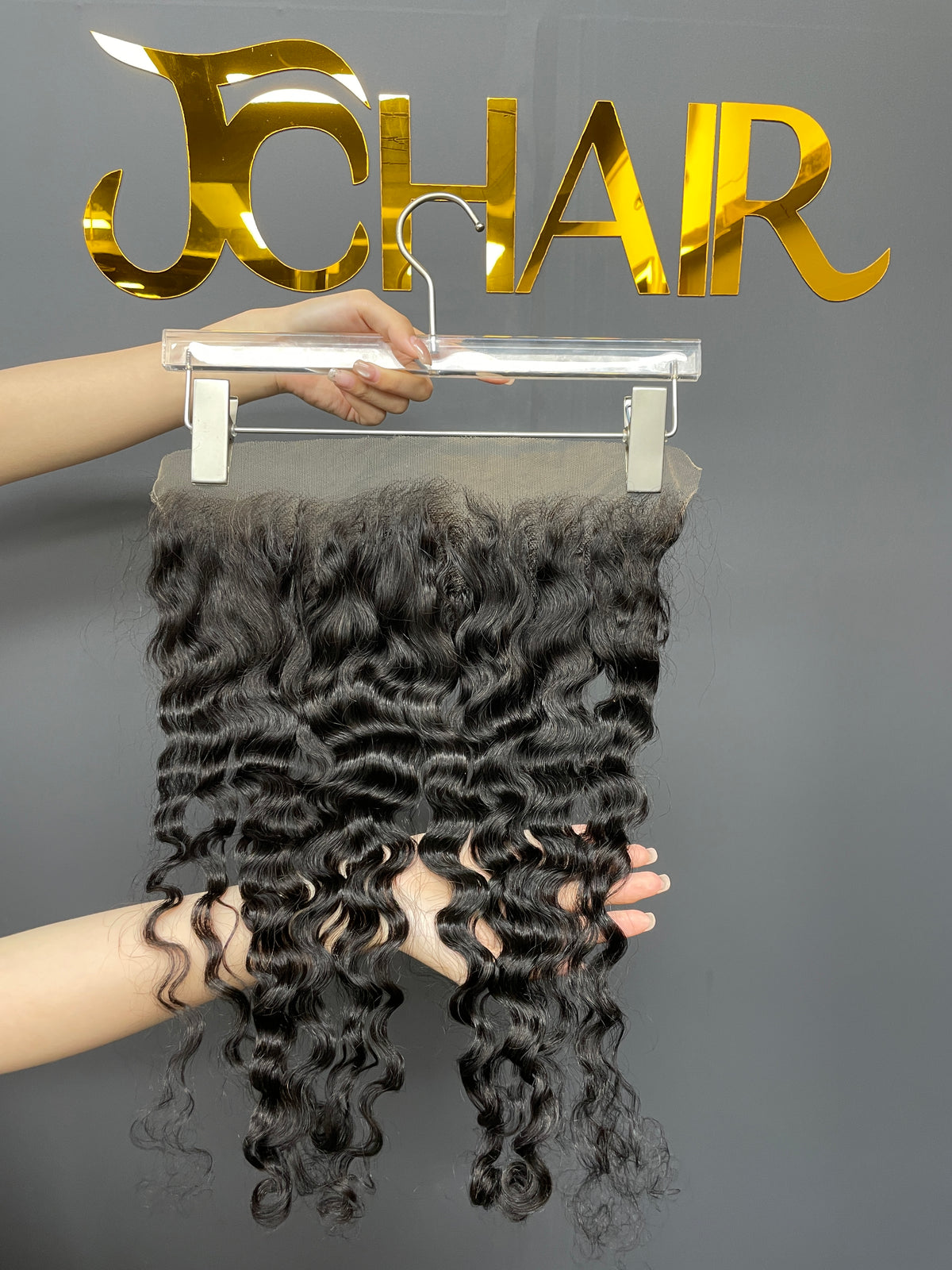 Top Virgin Indian Curly HD Lace Closure & Frontal #1B
