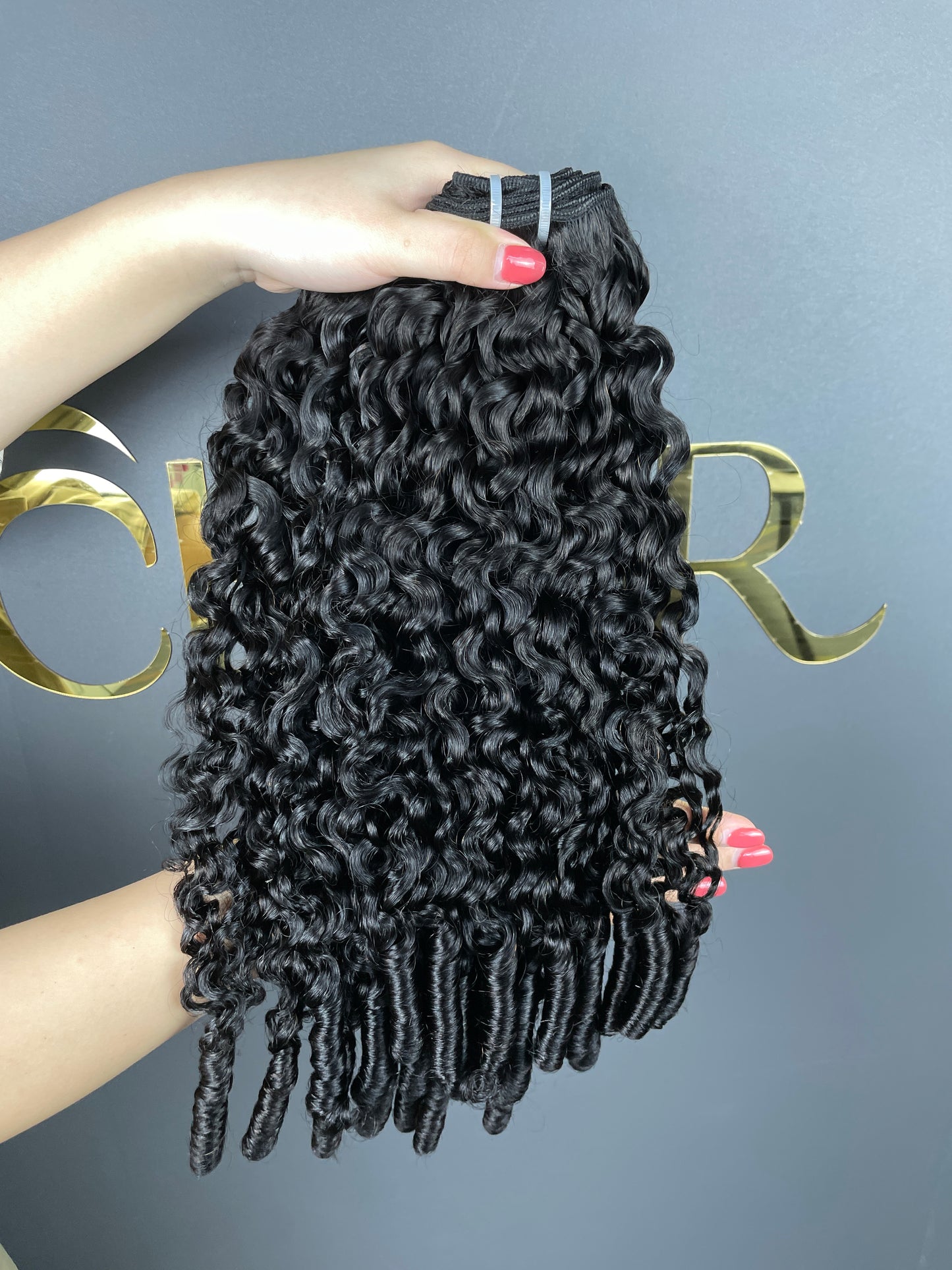 Top Burmese Virgin Hair Spanish Spiral Curly Bundle #1B
