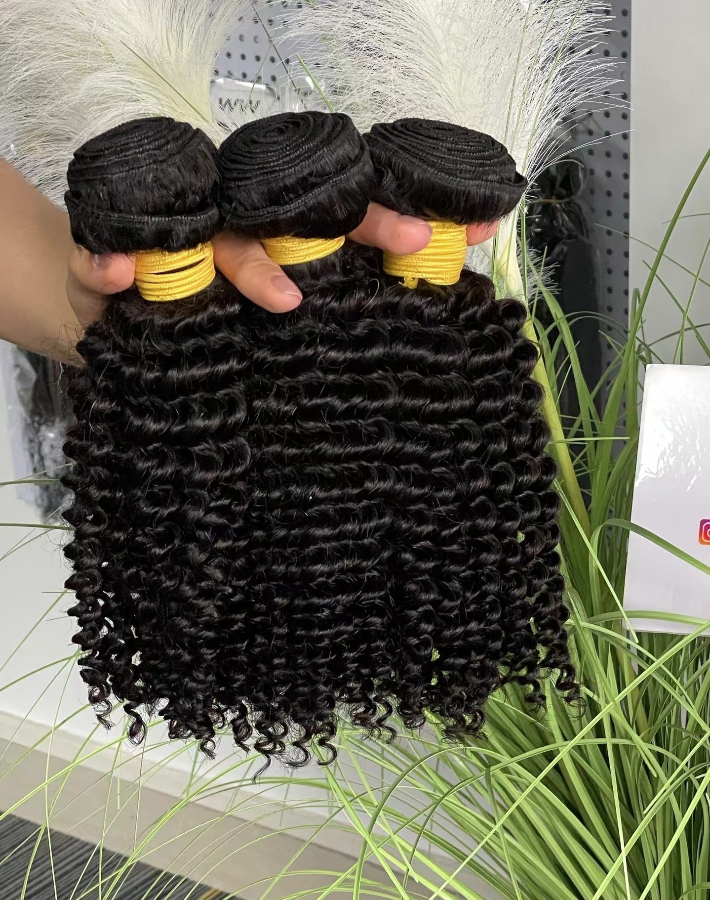 Top Virgin Hair Kinky Curly Burmese Hair Bundle #1B