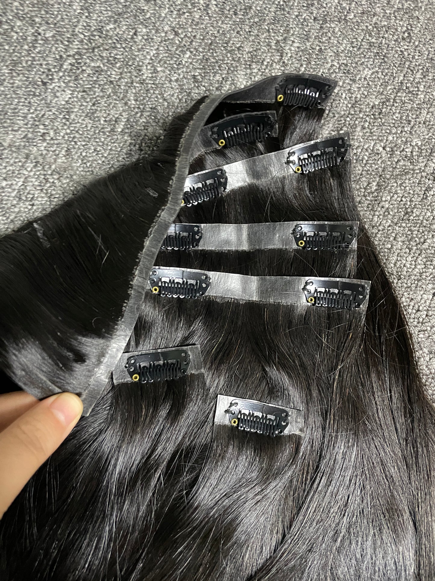 Small PU Seamless Clip in Extension #1B - Straight