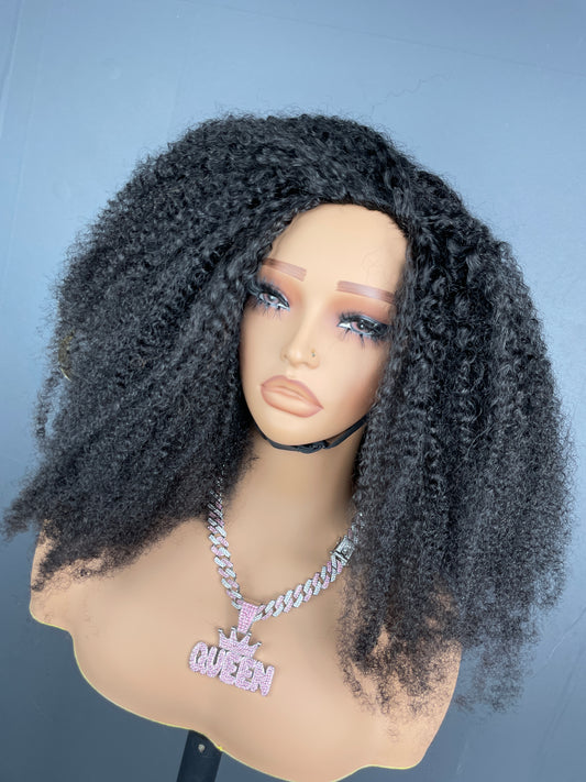 Half Wig #1B Afro Kinky Curly