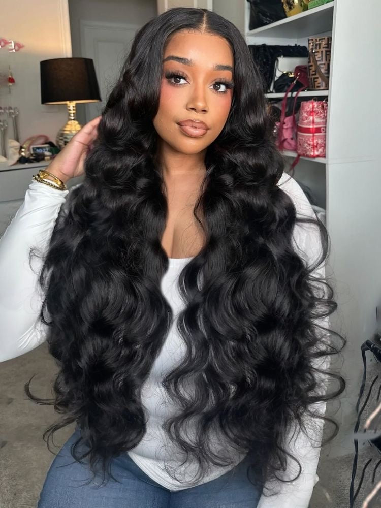 Wear and Go Glueless Wigs Pre Plucked Pre Cut #1B Body wave 180%