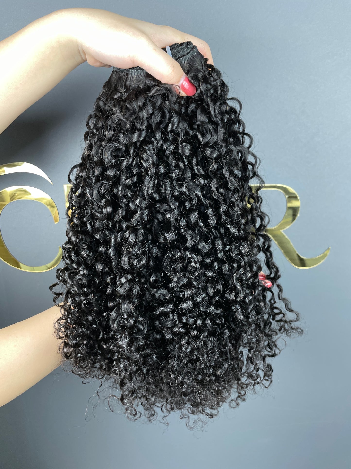 Top Burmese Virgin Hair PIxie Curly Bundle #1B