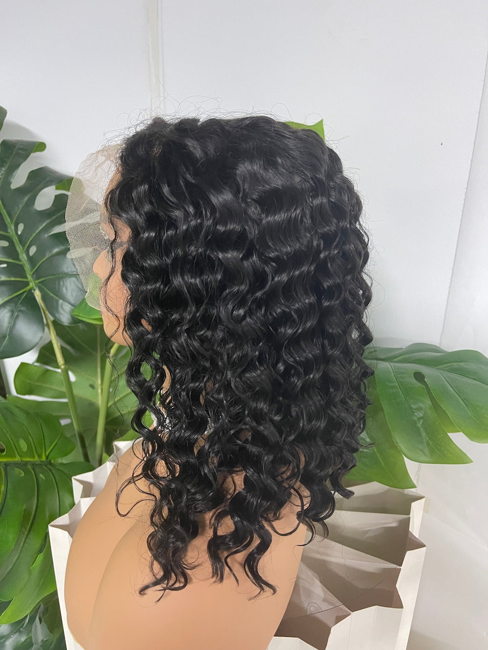 13*6 Frontal Transparent Lace Bob Wig Water Wave 180% - #1B