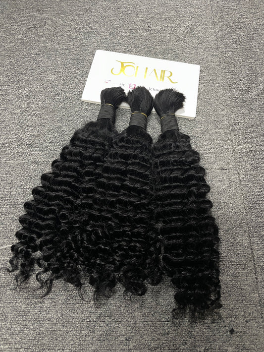 Bulk Hair Off the Track #1 Jet Black - Deep Wave