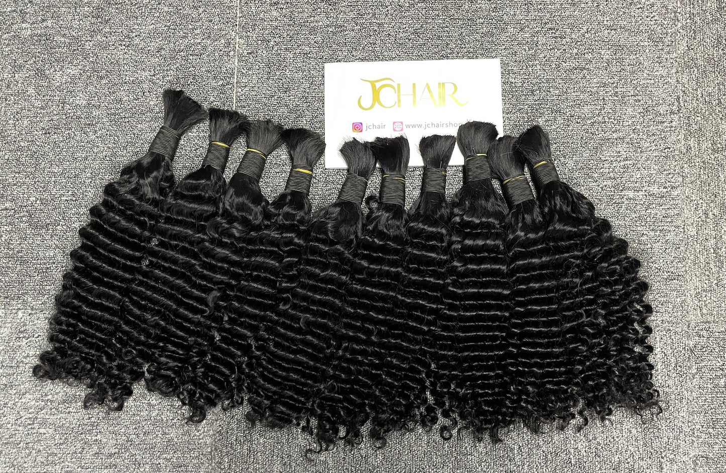 Bulk Hair Off the Track #1 Jet Black - Deep Wave