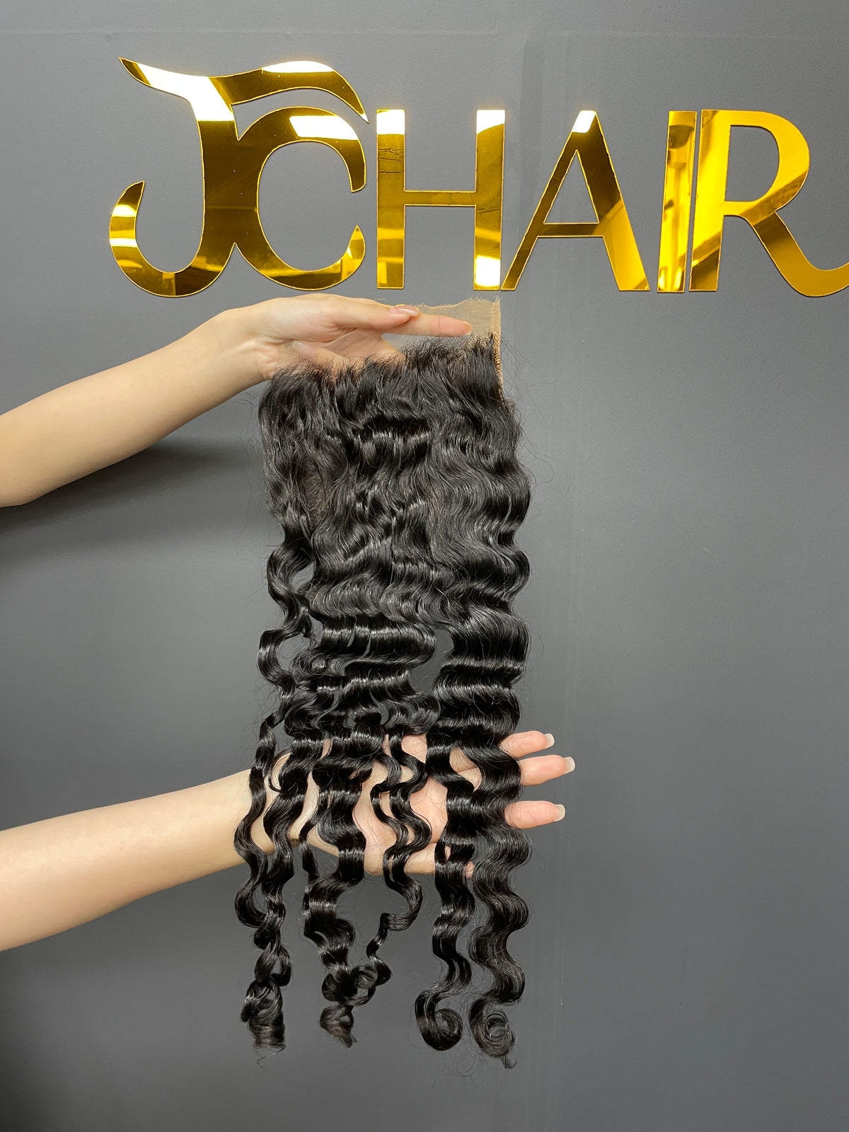 Top Virgin Indian Curly HD Lace Closure & Frontal #1B