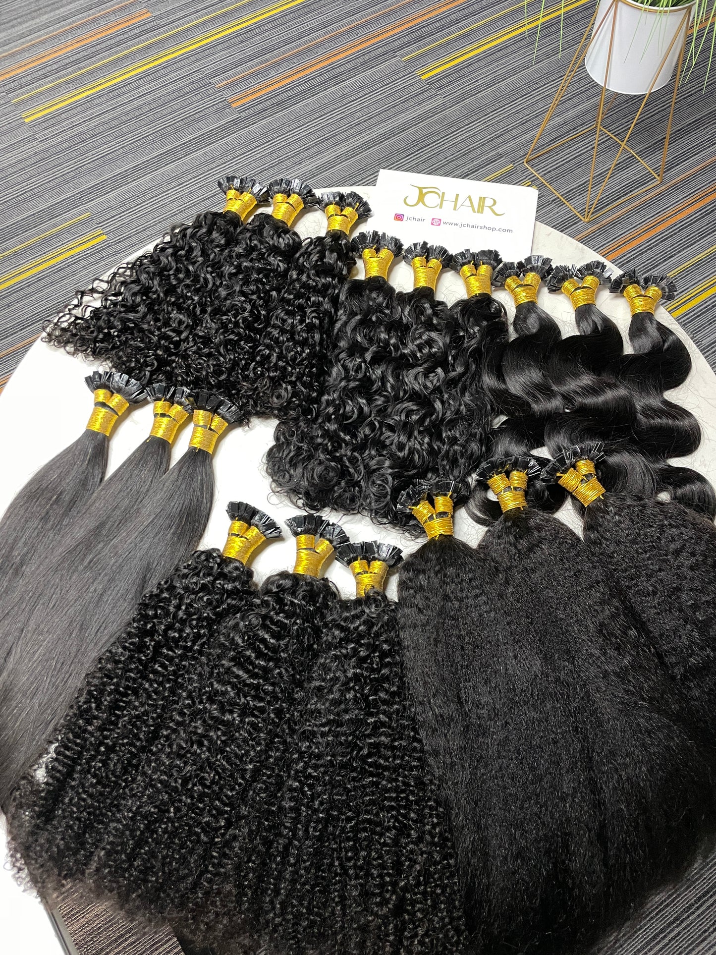 Indian Hair Flat-tip Extentions water wave #1B