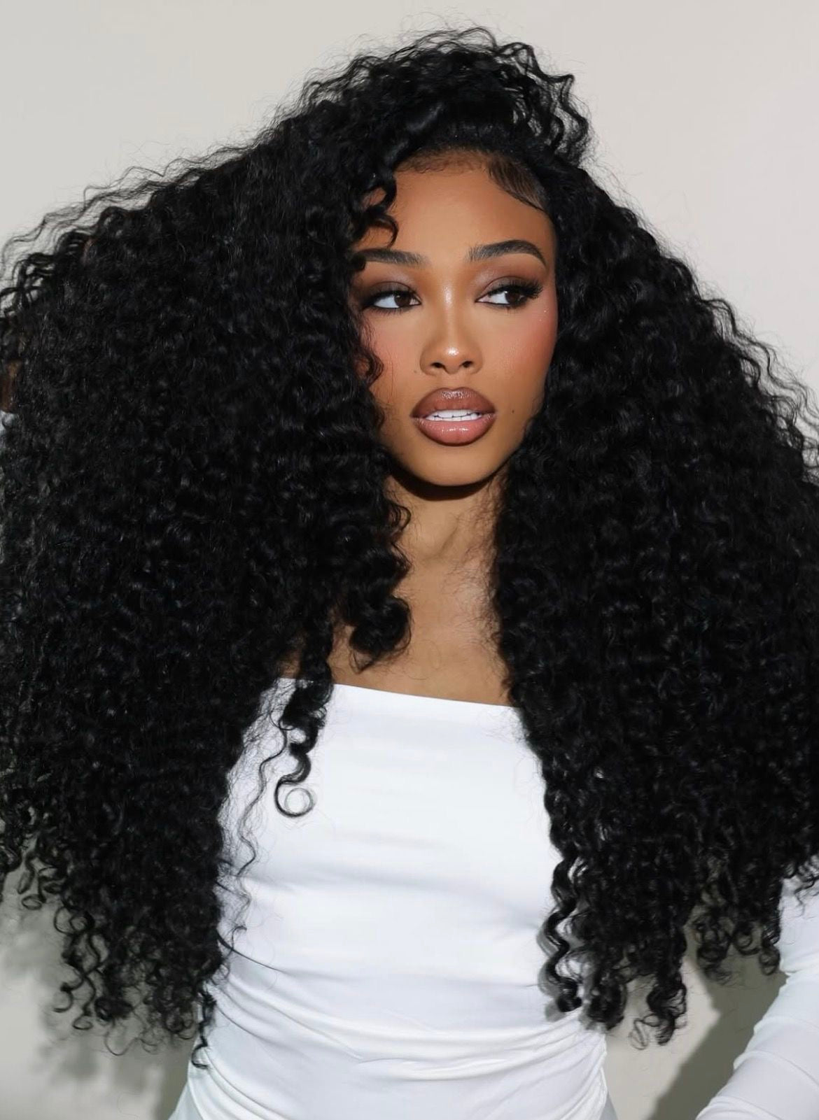 Wear and Go Glueless Wigs Pre Plucked Pre Cut #1B Burmese Curly 180%