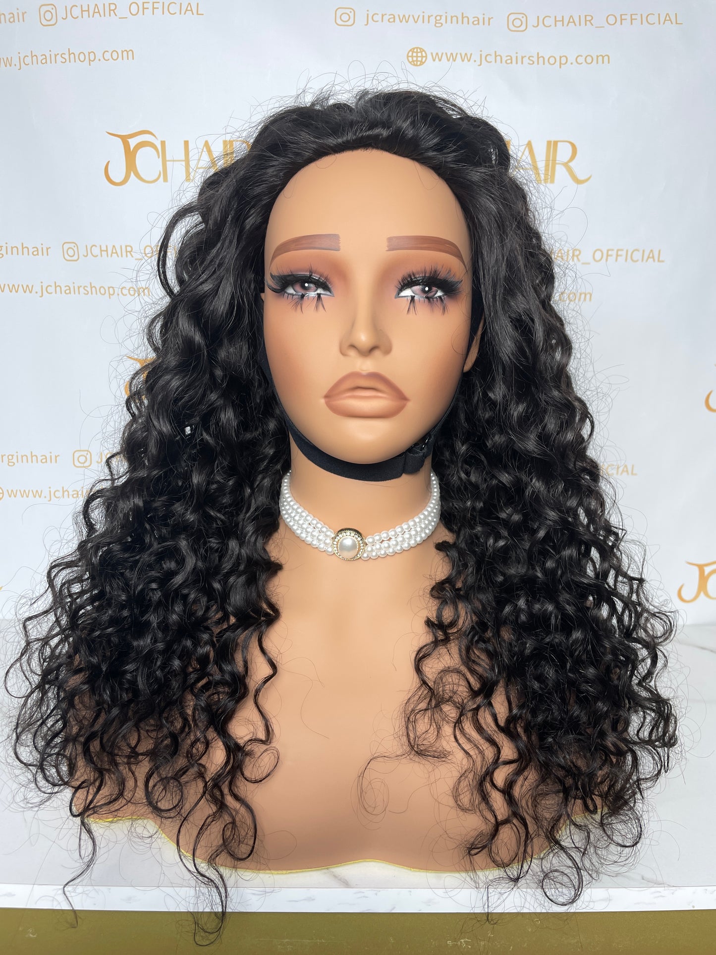 Half Wig #1B Italian Curly