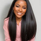 Wear and Go Glueless Wigs Pre Plucked Pre Cut #1B Kinky Straight 180%