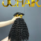 Indian Hair Flat-tip Extentions Jerry curly #1B