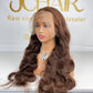 #4 Chocolate Straight / Body Wave Brazilian Hair 13X4 Transparent Lace Wig 180%