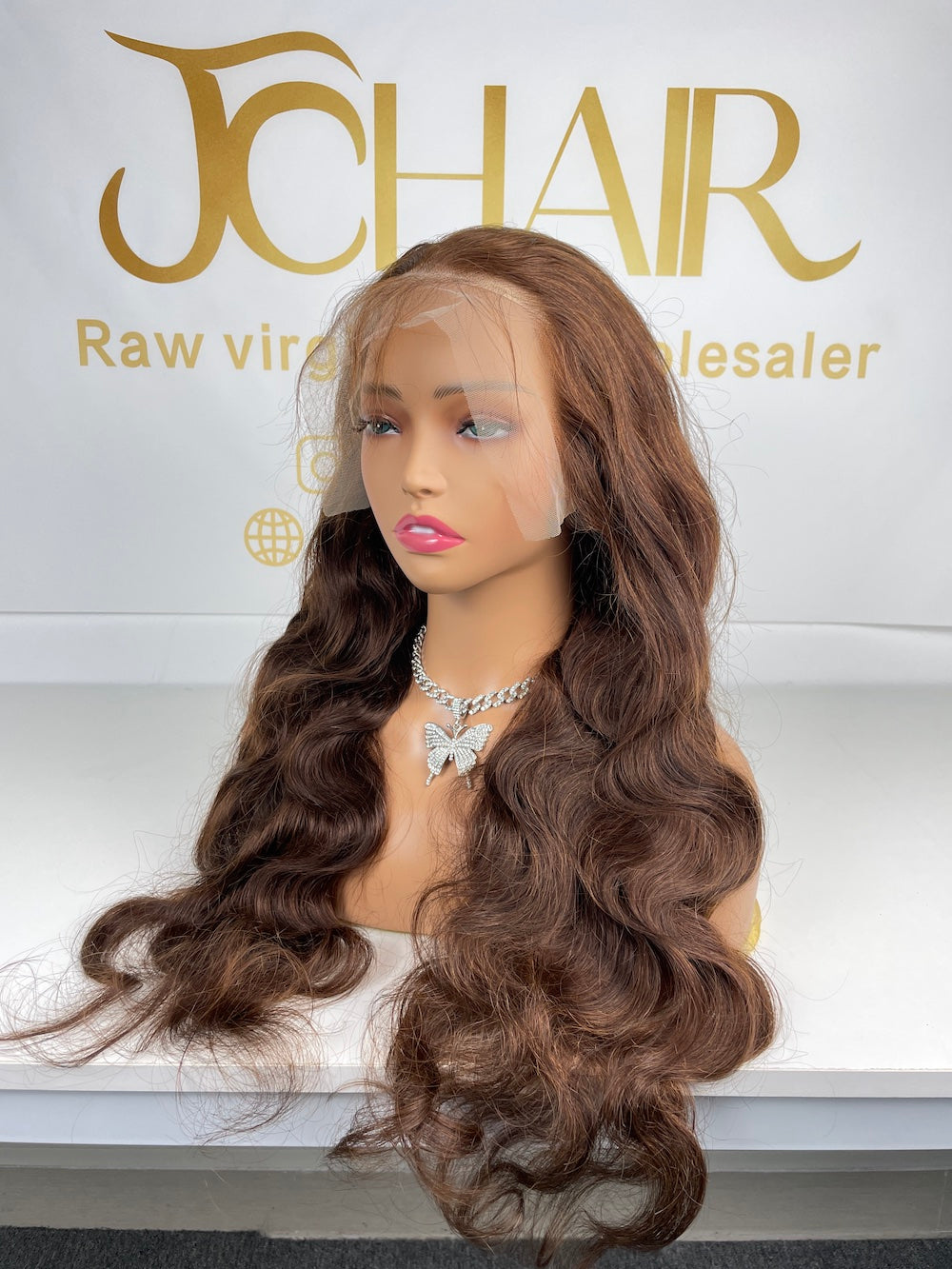 #4 Chocolate Straight / Body Wave Brazilian Hair 13X4 Transparent Lace Wig 180%