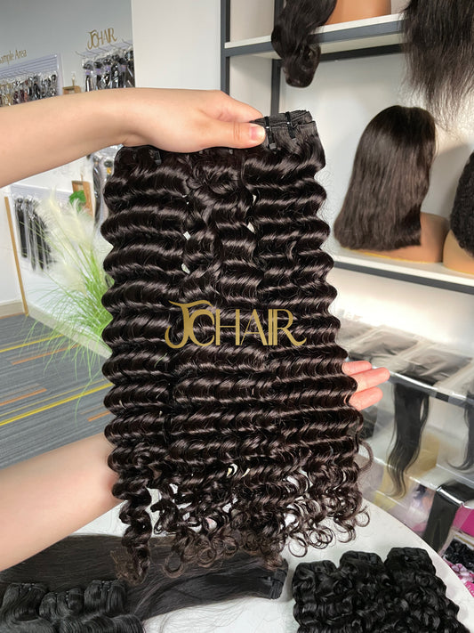 Raw Vietnamese Hair single Drawn Bundle #1B - Deep Wave