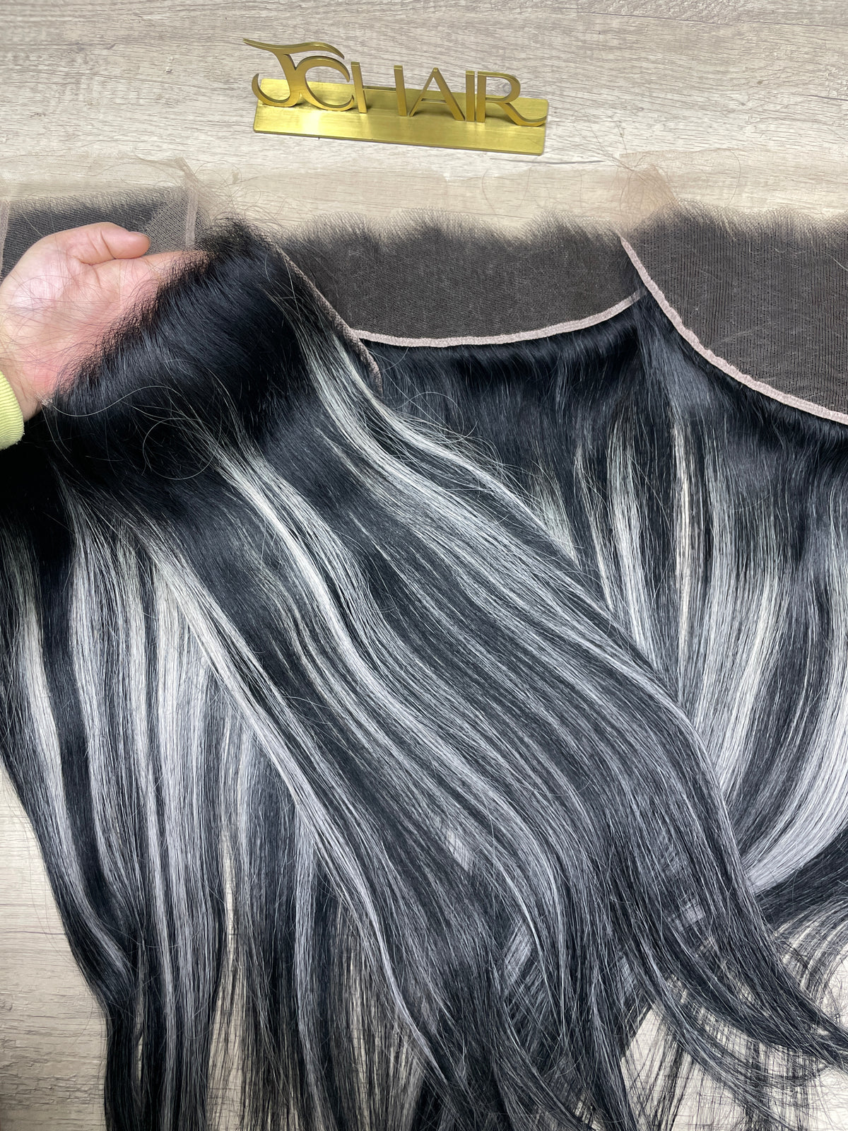 P1B/grey balayage hair closure & frontal