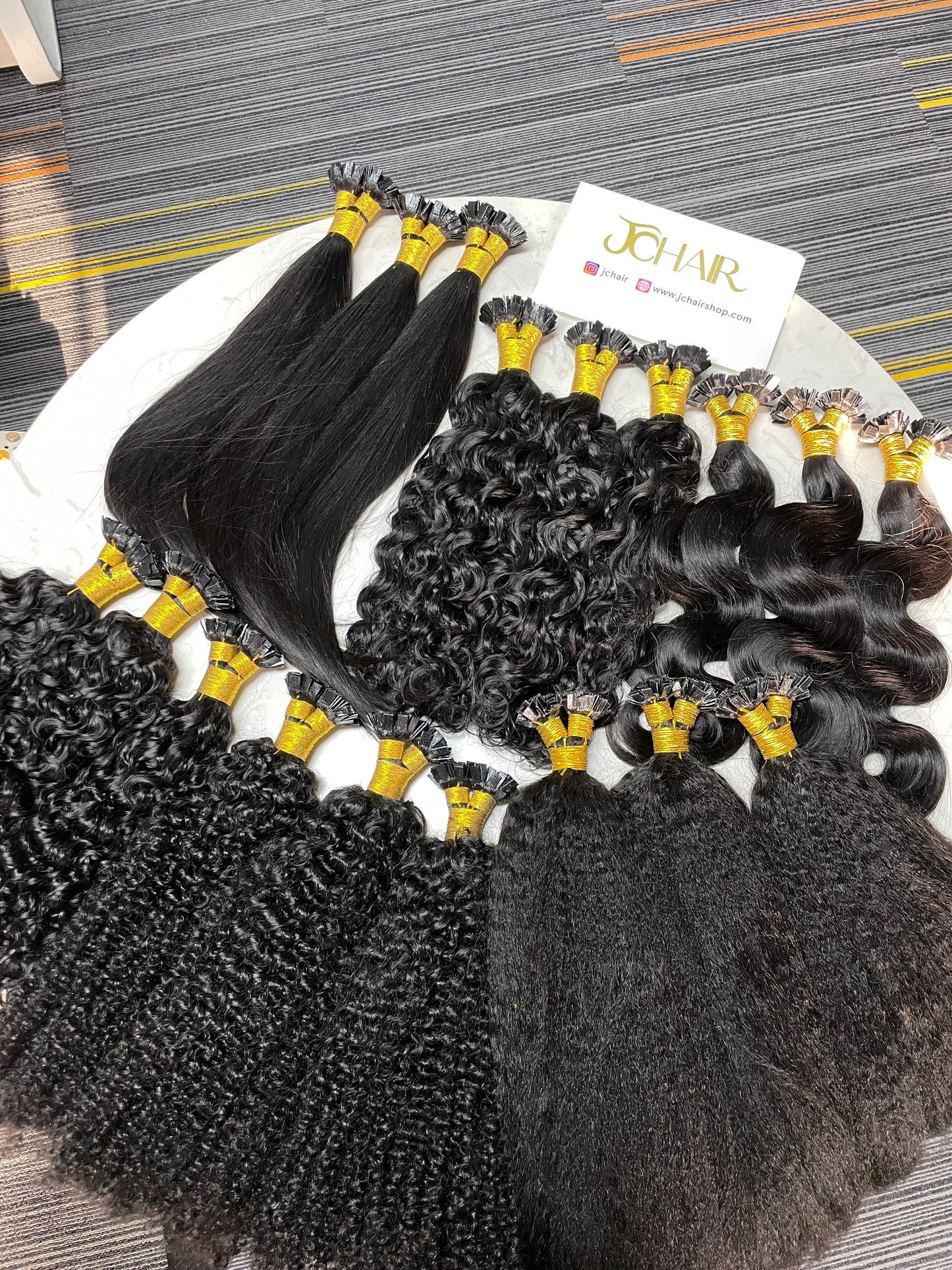 Indian Hair Flat-tip Extentions Straight #1B