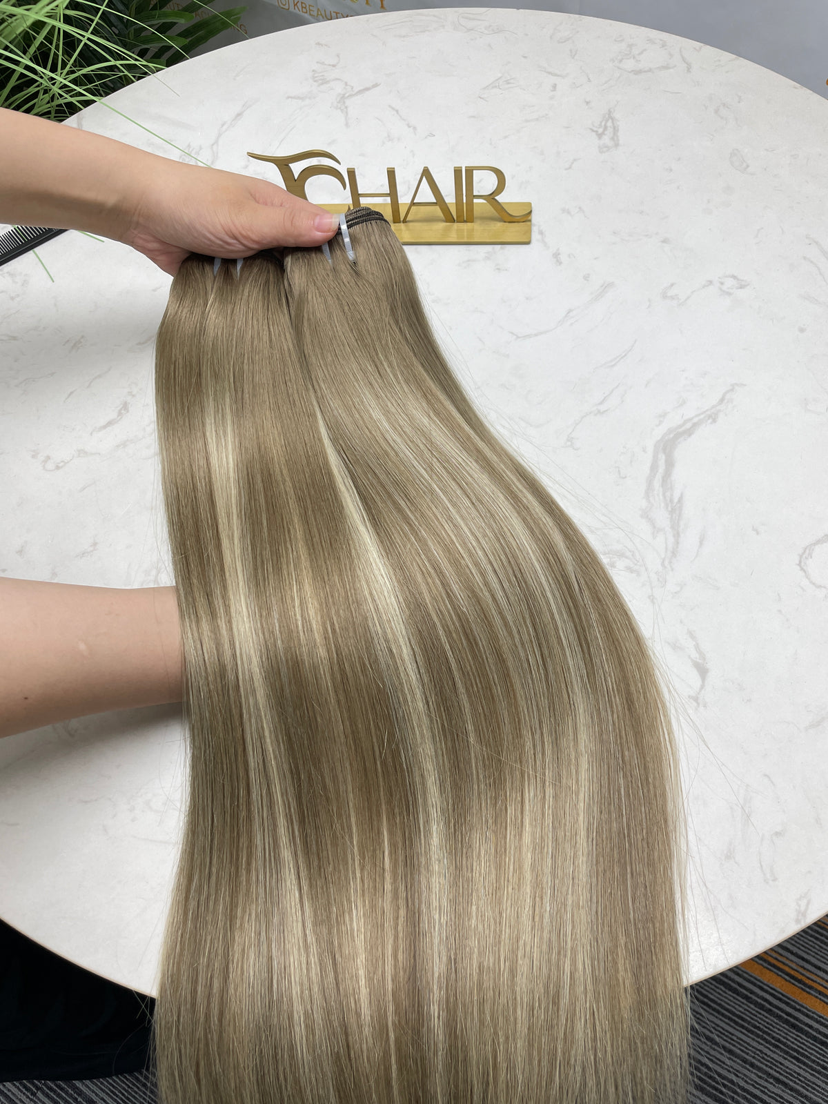 raw hair balayage bundles #P4/60B straight