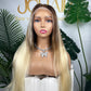 #4/613 Staight Brazilian Hair 13X4 Transparent Lace Wig 180%