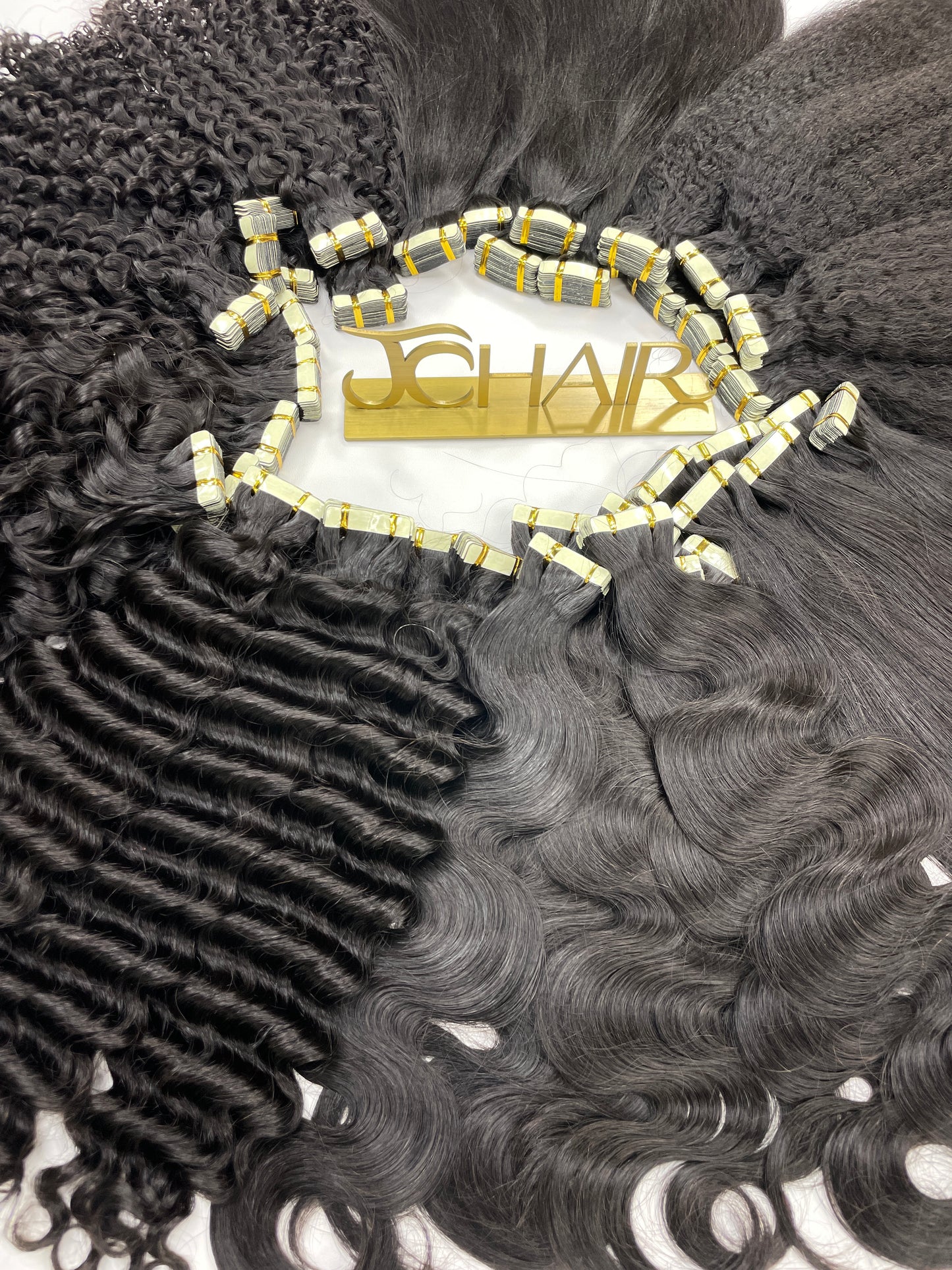 Deep Wave Tape in Hair Extention #1B