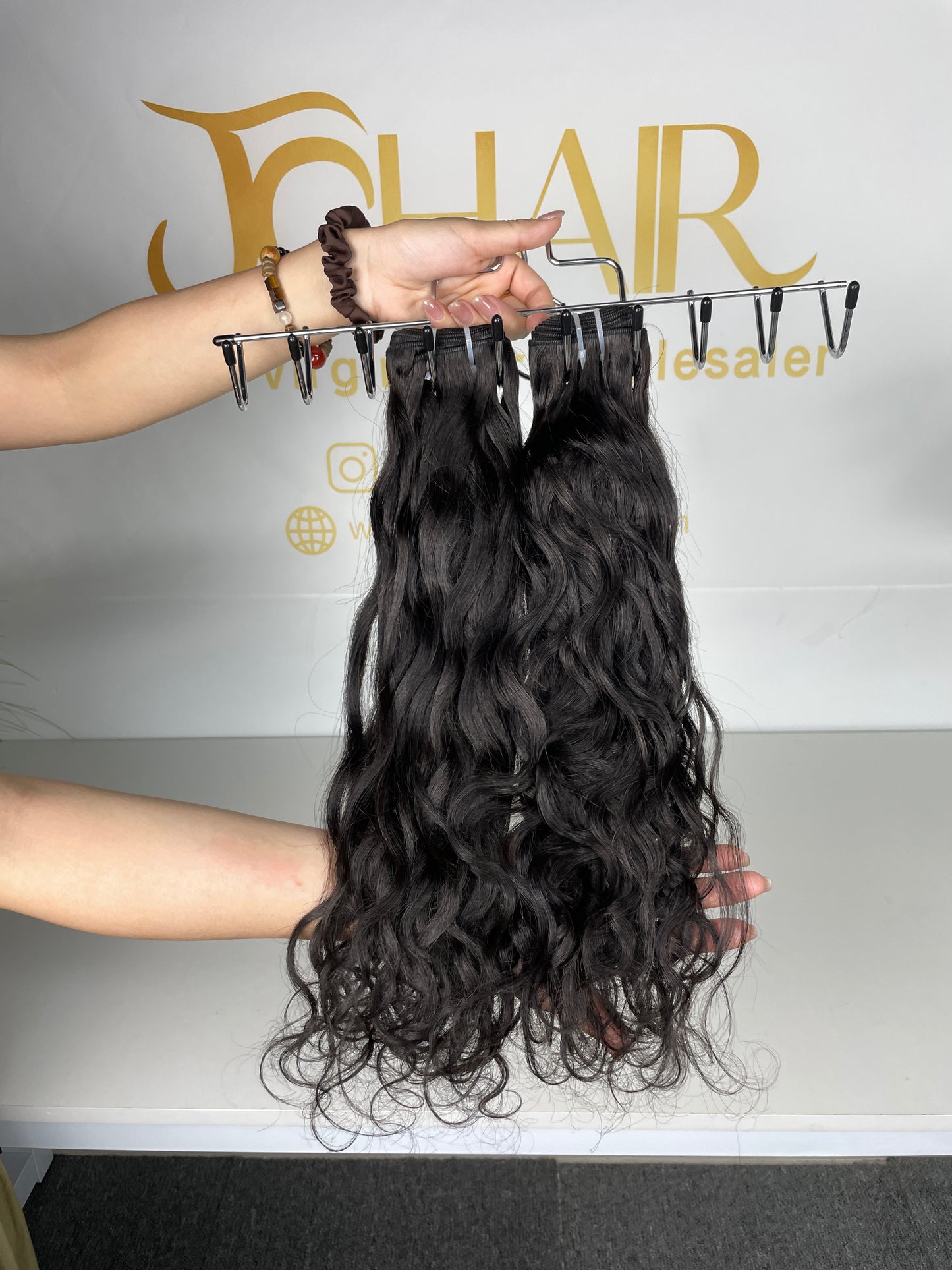 top raw cambodian hair bundle  #1B  natural wave