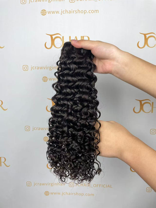 Raw Vietnamese Hair single Drawn Bundle #1B - Italian curly