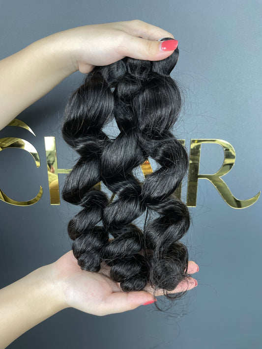 Top Burmese Virgin Hair Loose Wave Bundle #1B