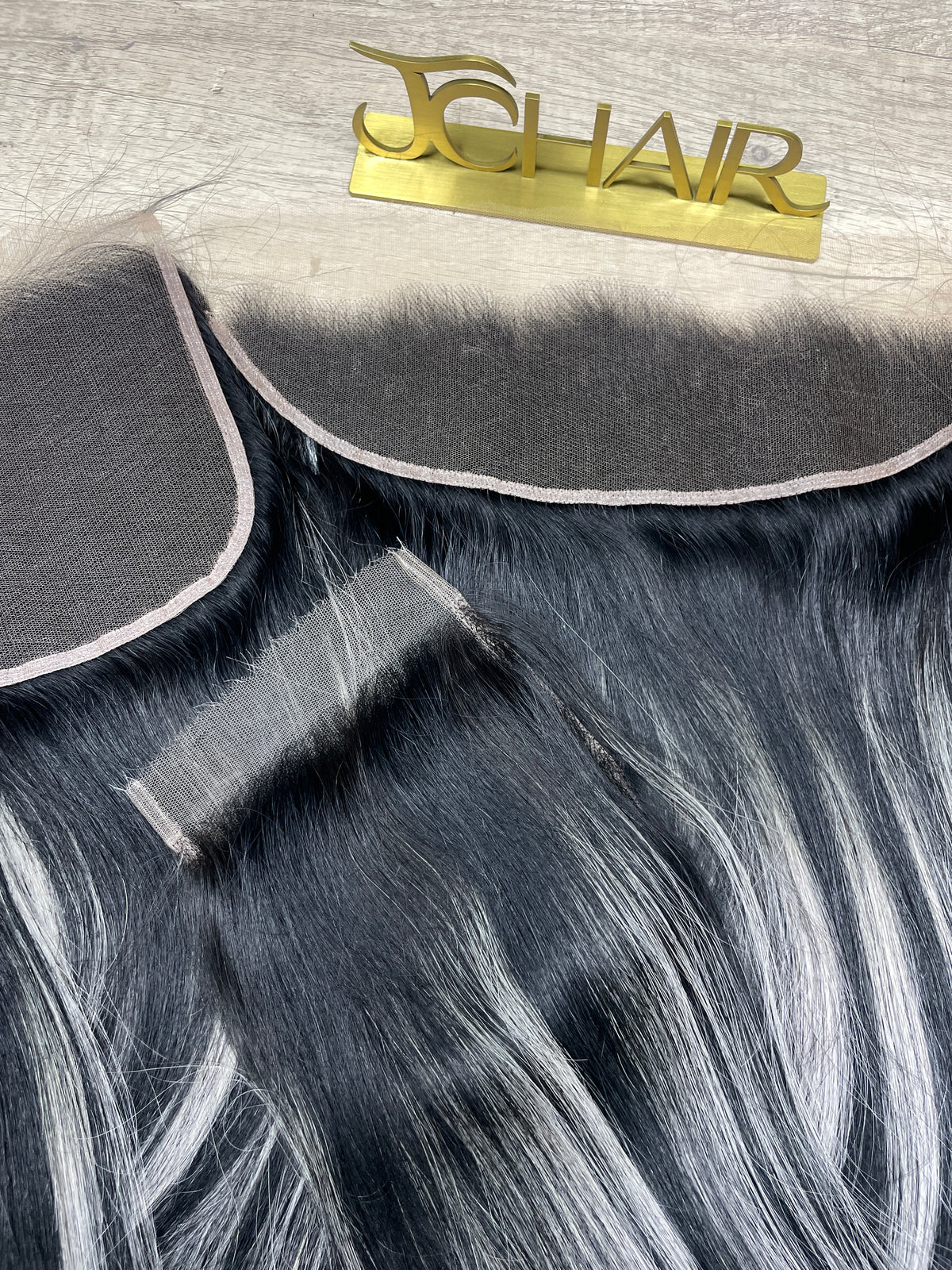 P1B/grey balayage hair closure & frontal
