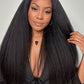 Wear and Go Glueless Wigs Pre Plucked Pre Cut #1B Kinky Straight 180%