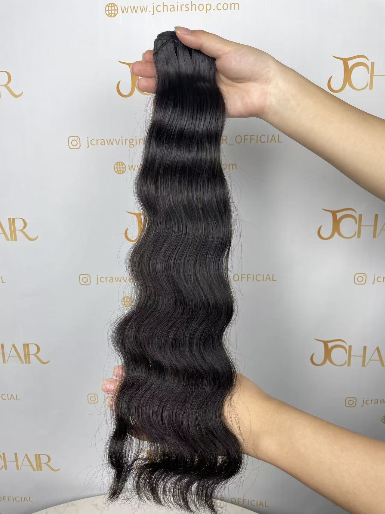 Raw Vietnamese Hair single drawn Bundle #1B - Indian Wavy