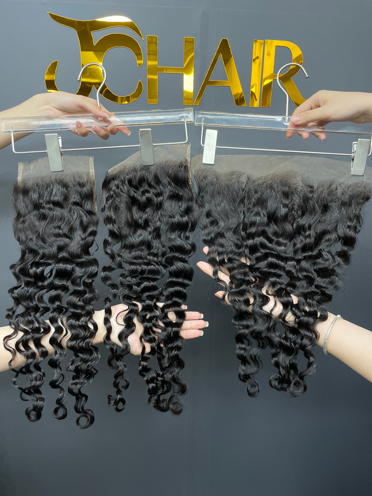 Top Virgin Indian Curly HD Lace Closure & Frontal #1B