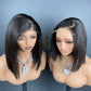Raw Hair BONE STRAIGHT 5X5 Bob Wig #1B
