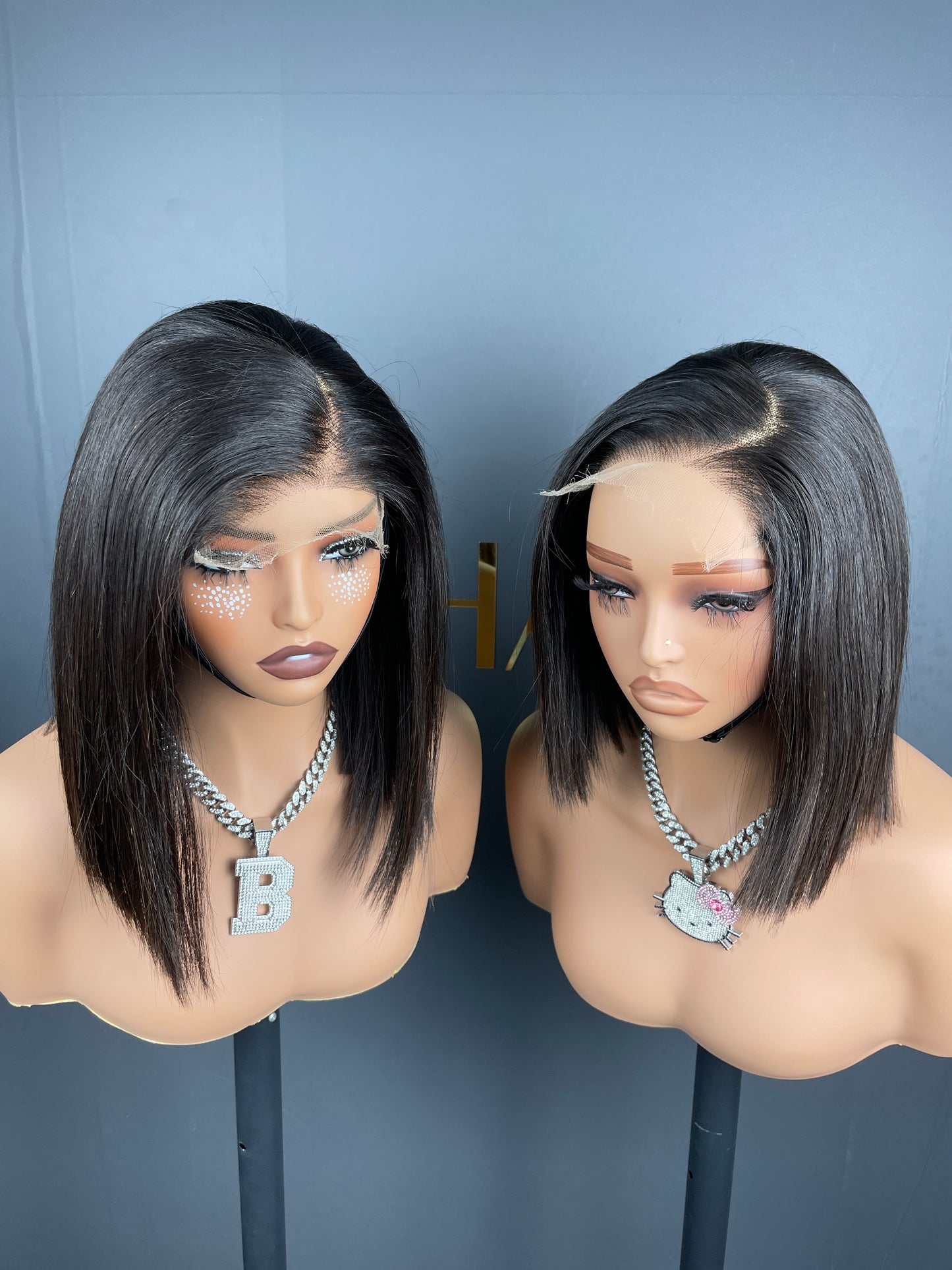 Raw Hair BONE STRAIGHT 5X5 Bob Wig #1B