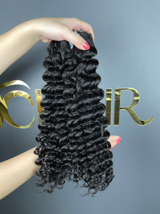 Top Burmese Virgin Hair Deep Wave Bundle #1B