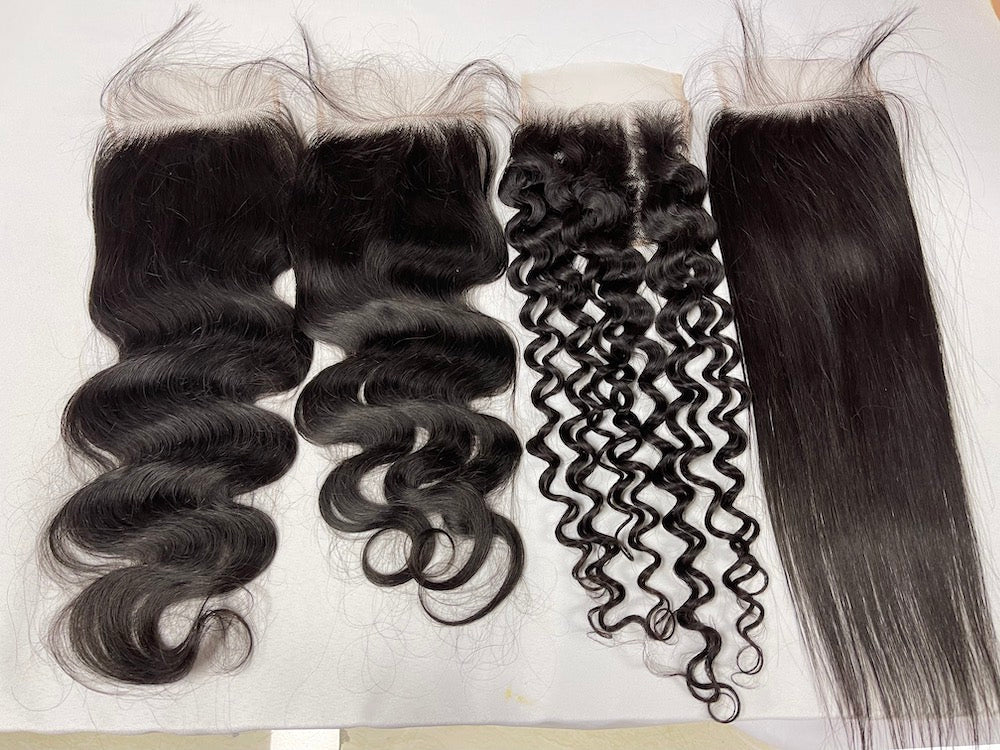 Top Virgin Kinky Straight HD / Transparent Lace Closure #1B