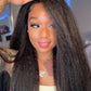 Wear and Go Glueless Wigs Pre Plucked Pre Cut #1B Kinky Straight 180%