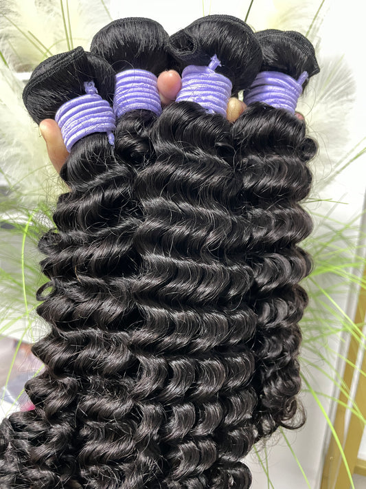 top raw cambodian hair bundle  #1B deep wave