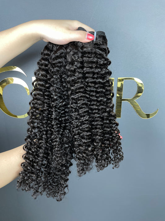 Top Burmese Virgin Hair Jerry Curly Bundle #1B