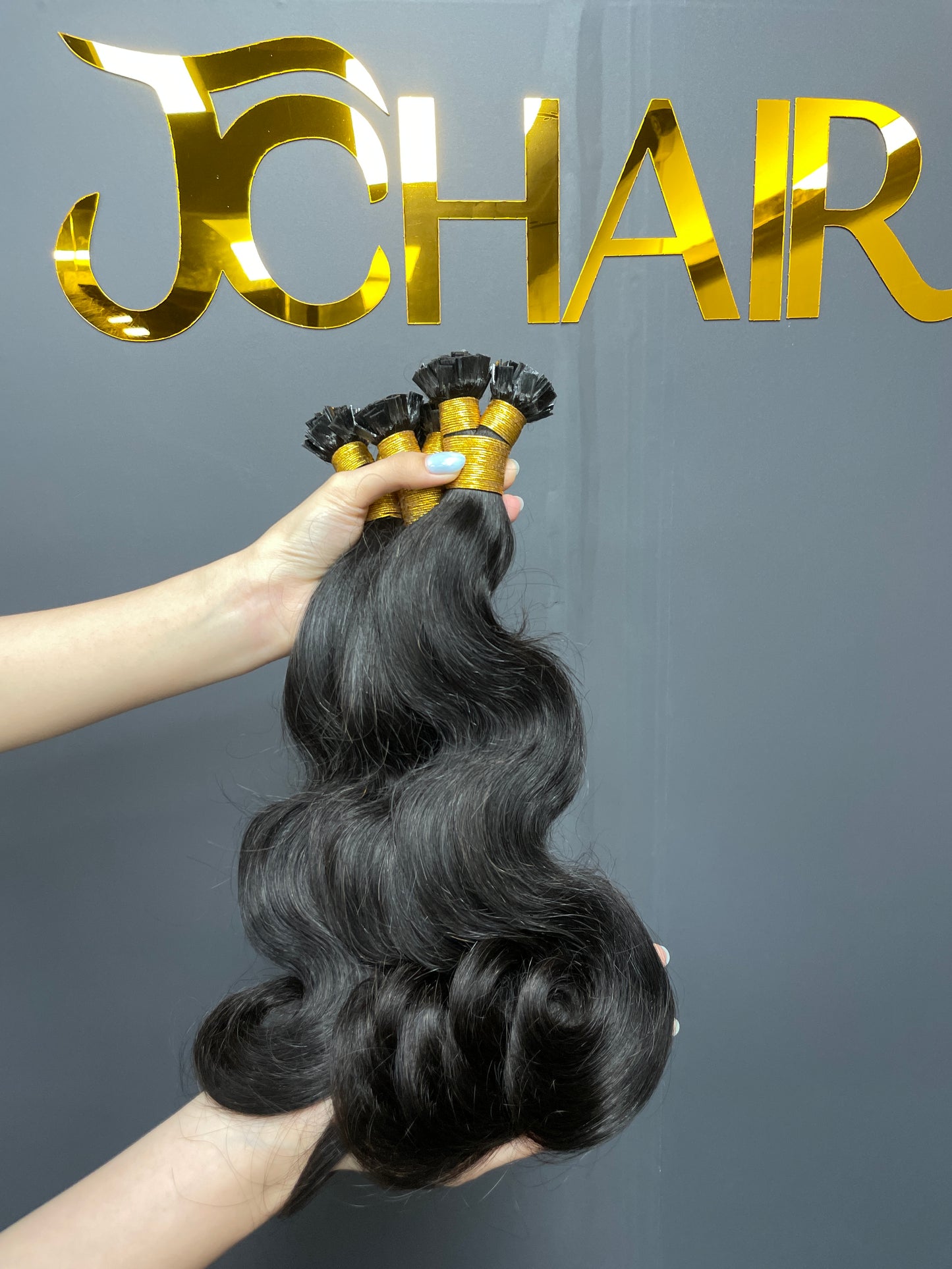 Indian Hair Flat-tip Extentions Body Wave #1B