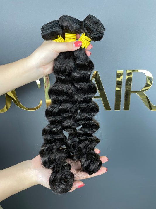 Top Burmese Virgin Hair Loose Curly Bundle #1B