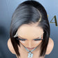 Raw Hair BONE STRAIGHT 5X5 Bob Wig #1B