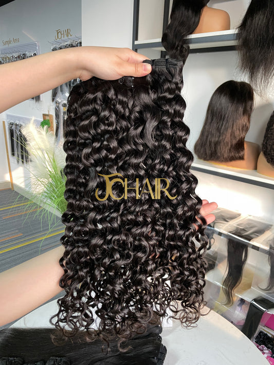 Raw Vietnamese Hair single Drawn Bundle #1B - Italian curly