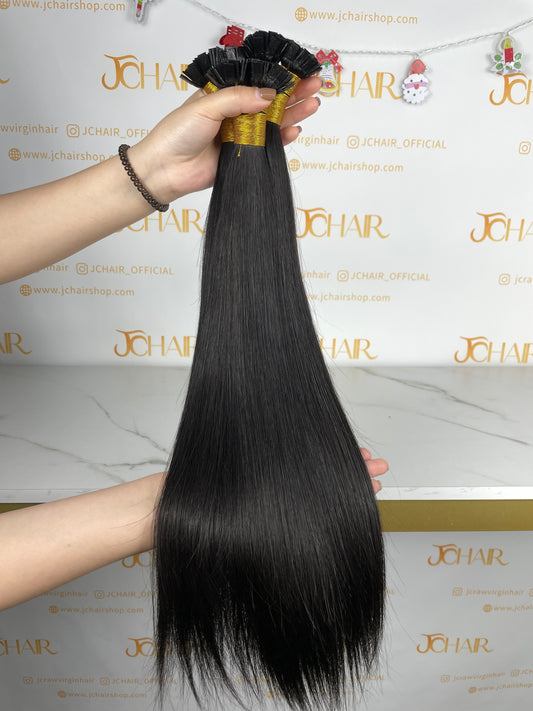 Indian Hair Flat-tip Extentions Straight #1B