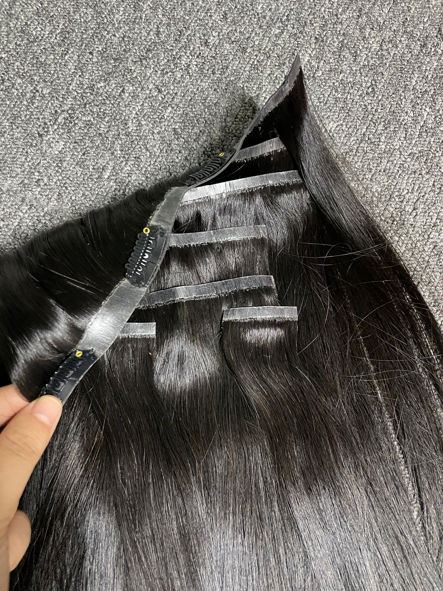 Small PU Seamless Clip in Extension #1B - Straight