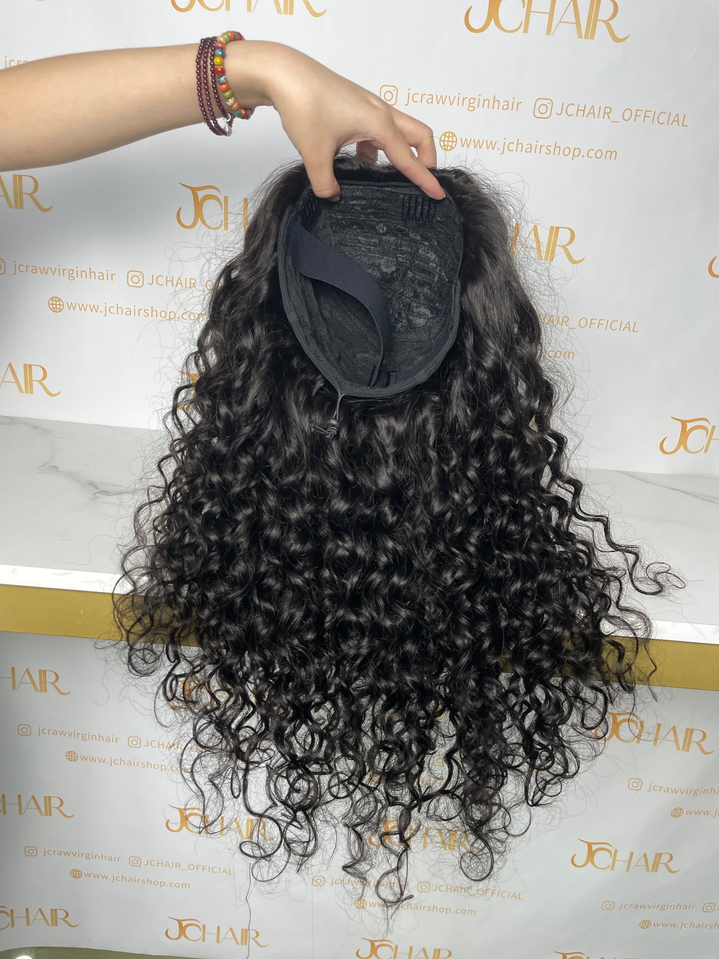 Half Wig #1B Italian Curly