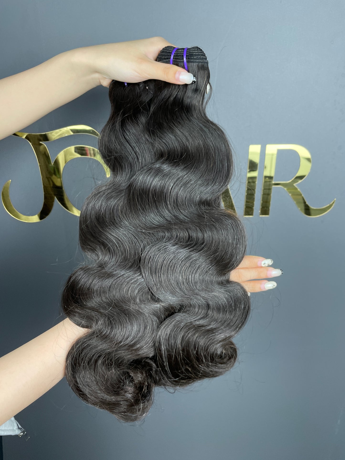 top raw cambodian hair bundle  #1B body wave