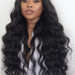 Wear and Go Glueless Wigs Pre Plucked Pre Cut #1B Indian wave 180%
